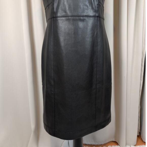 Ann Taylor Faux Leather Sheath Dress Black Size 6 - Picture 12 of 16